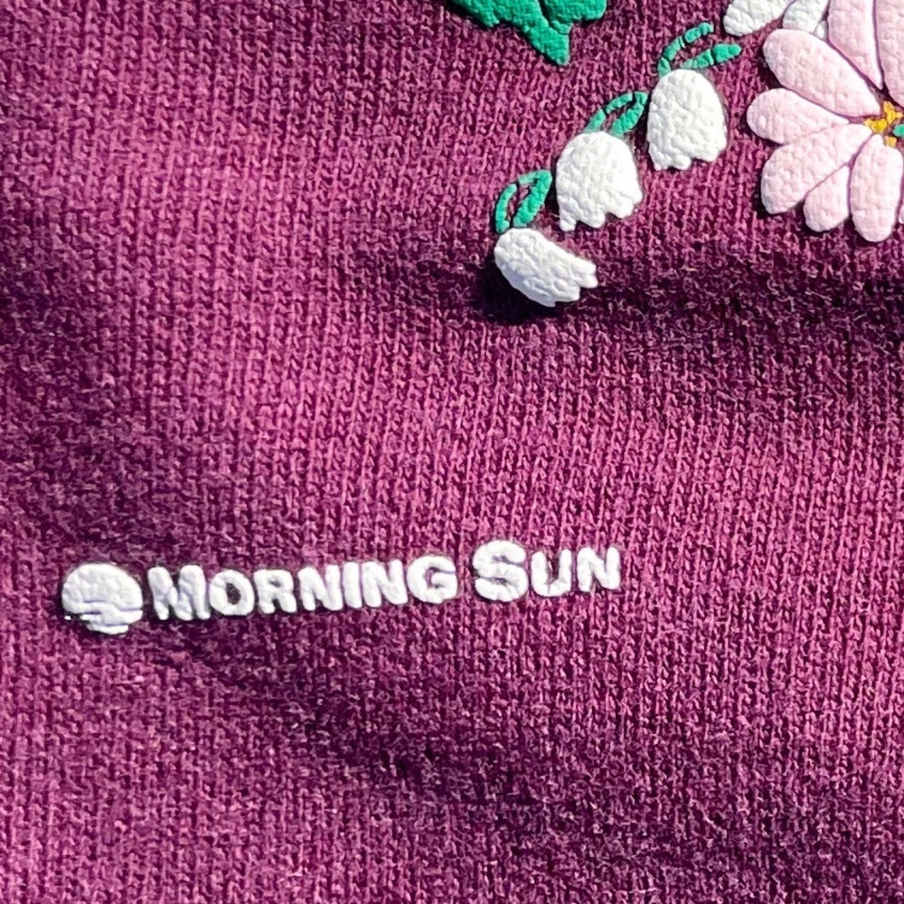 Floral Heart Morning Sun Vtg 1980s Hanes Collared Sweatshirt Women’s (L 42-44) - Picture 6 of 9